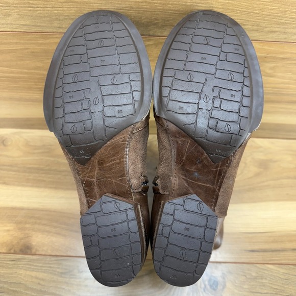 Sergio Tomani Womens Boots 9 9.5 EU 40 Brown Leather Lace Up Block Heel - Picture 9 of 11